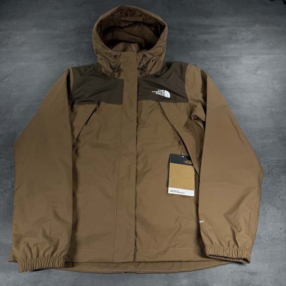 North Face Antora Rain Jacket XS Latte Brown Dryvent Zip Hooded